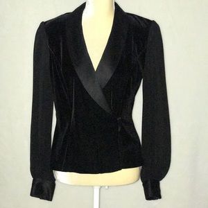 ALEX EVENINGS Women’s Black Velvet Jacket M
